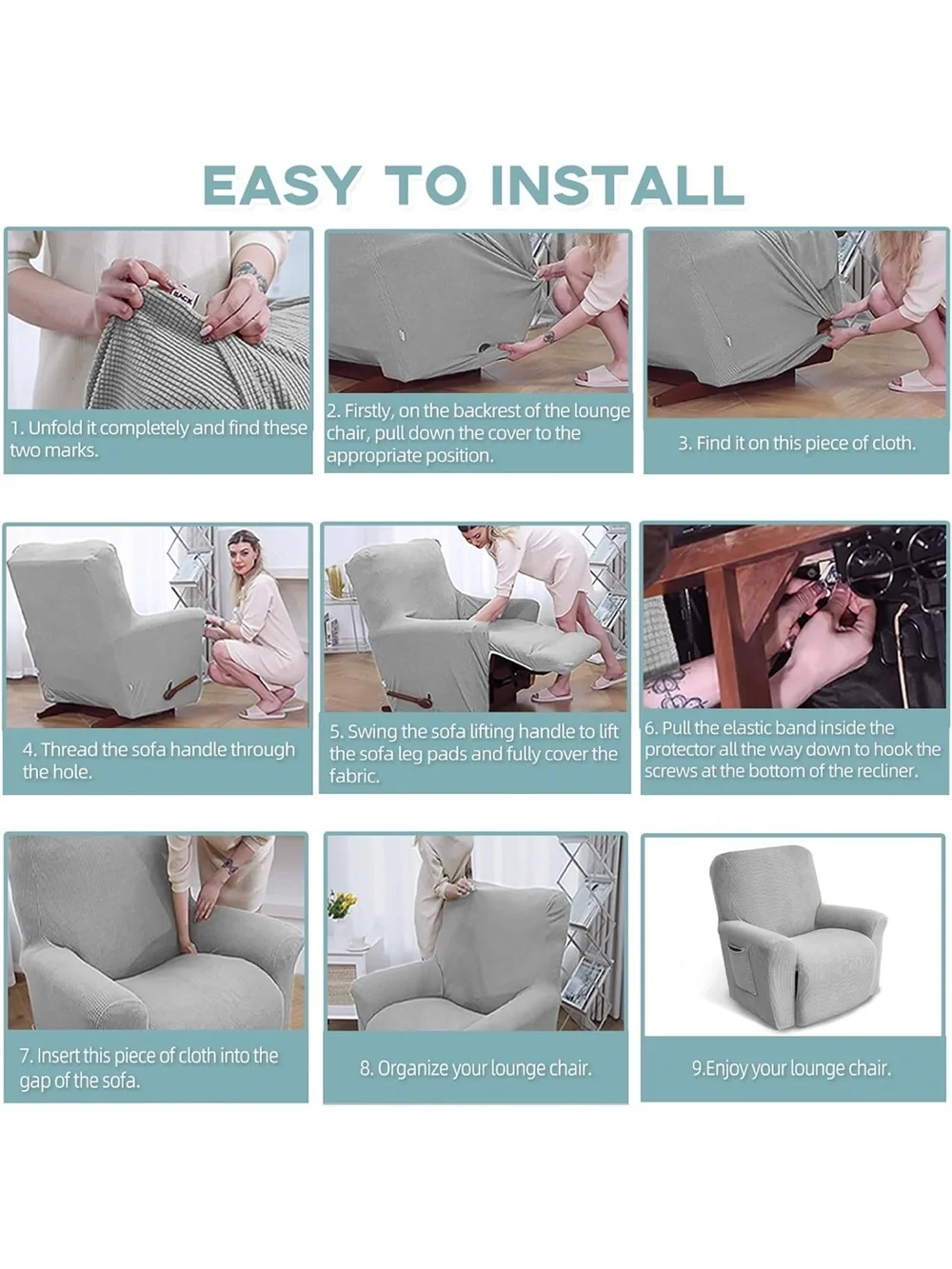 Silver recliner cover NEW